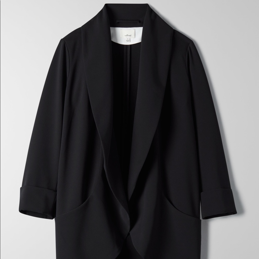Aritzia Wilfred Chevalier black open blazer 0